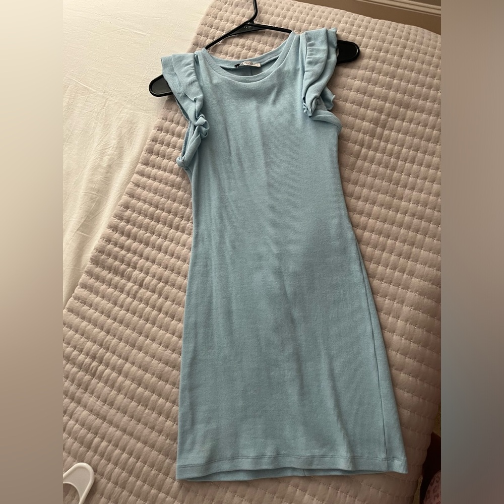 Zara basic baby blue dress